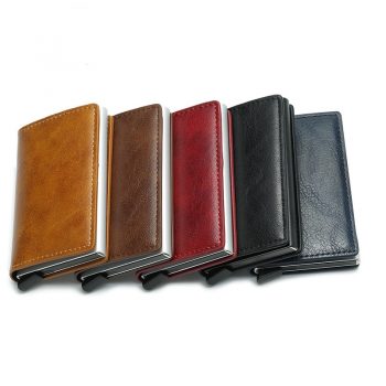 Locked Leather Business Card Holder