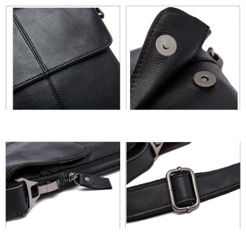 Stylish Leather Flapover Crossbody Bag
