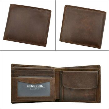 Vintage Leather Wallet with Coin Pocket