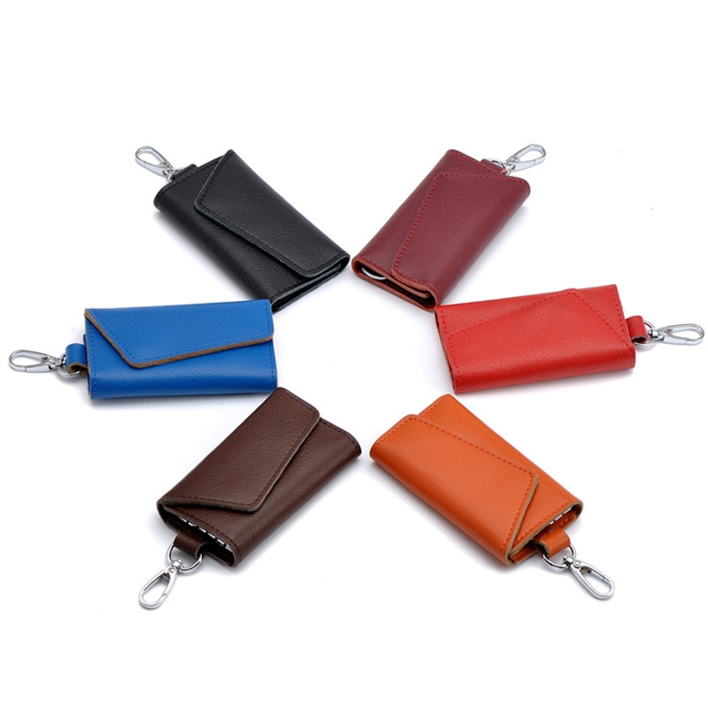 Leather Keychain with Card Holder
