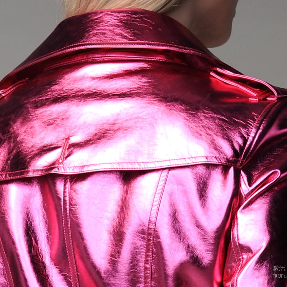 Women's Fashion Leather Rain Coat