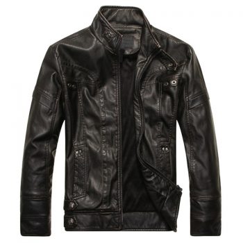 Men's Casual Zipper Leather Jacket