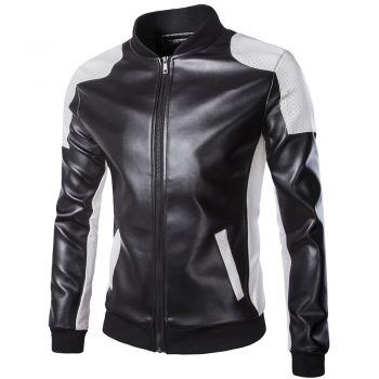Men's Fashion Zipper Leather Jacket