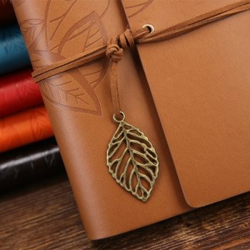 Leaf Themed Leather Book Cover