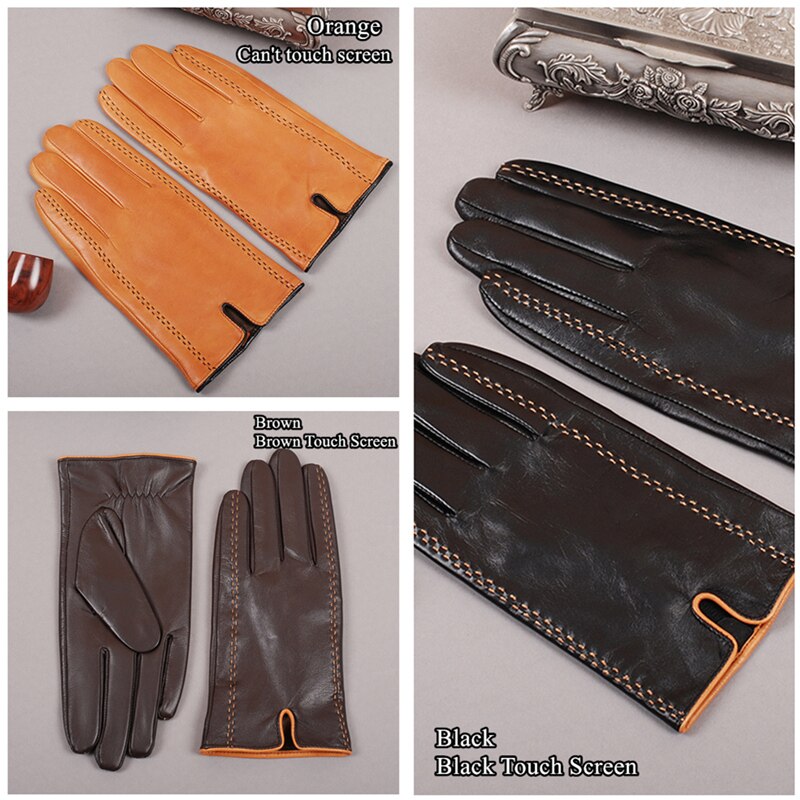 Genuine Leather Touch Screen Fashion Gloves