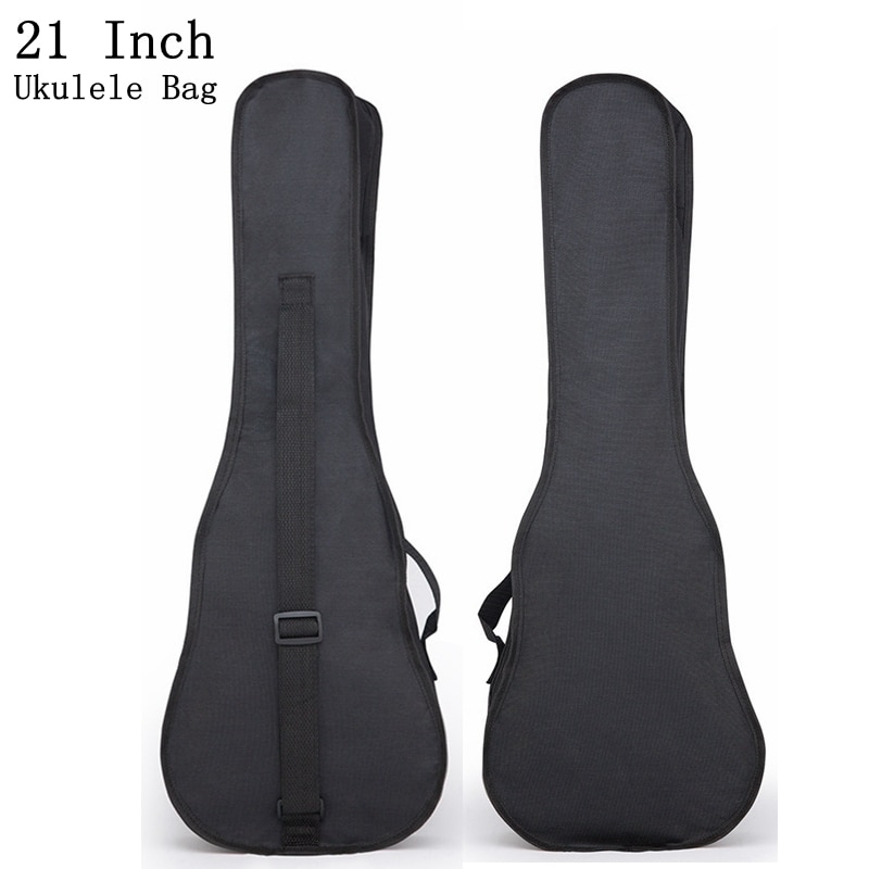 Portable Durable 21 Inch Black Ukulele Bag Soft Case Monolayer Bag Single Shoulder Backpack Padded Musical Instrument