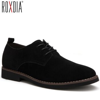 ROXDIA plus size 39-48 genuine leather men casual flats waterproof dress oxford man shoes lace up for work male loafers RXM098