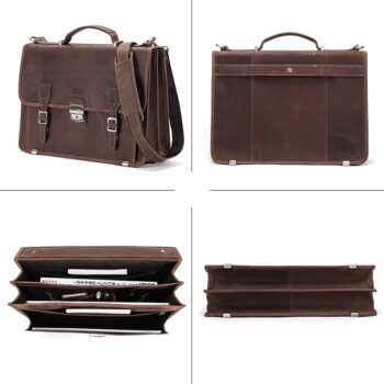 Men's Retro Leather Shoulder Briefcase